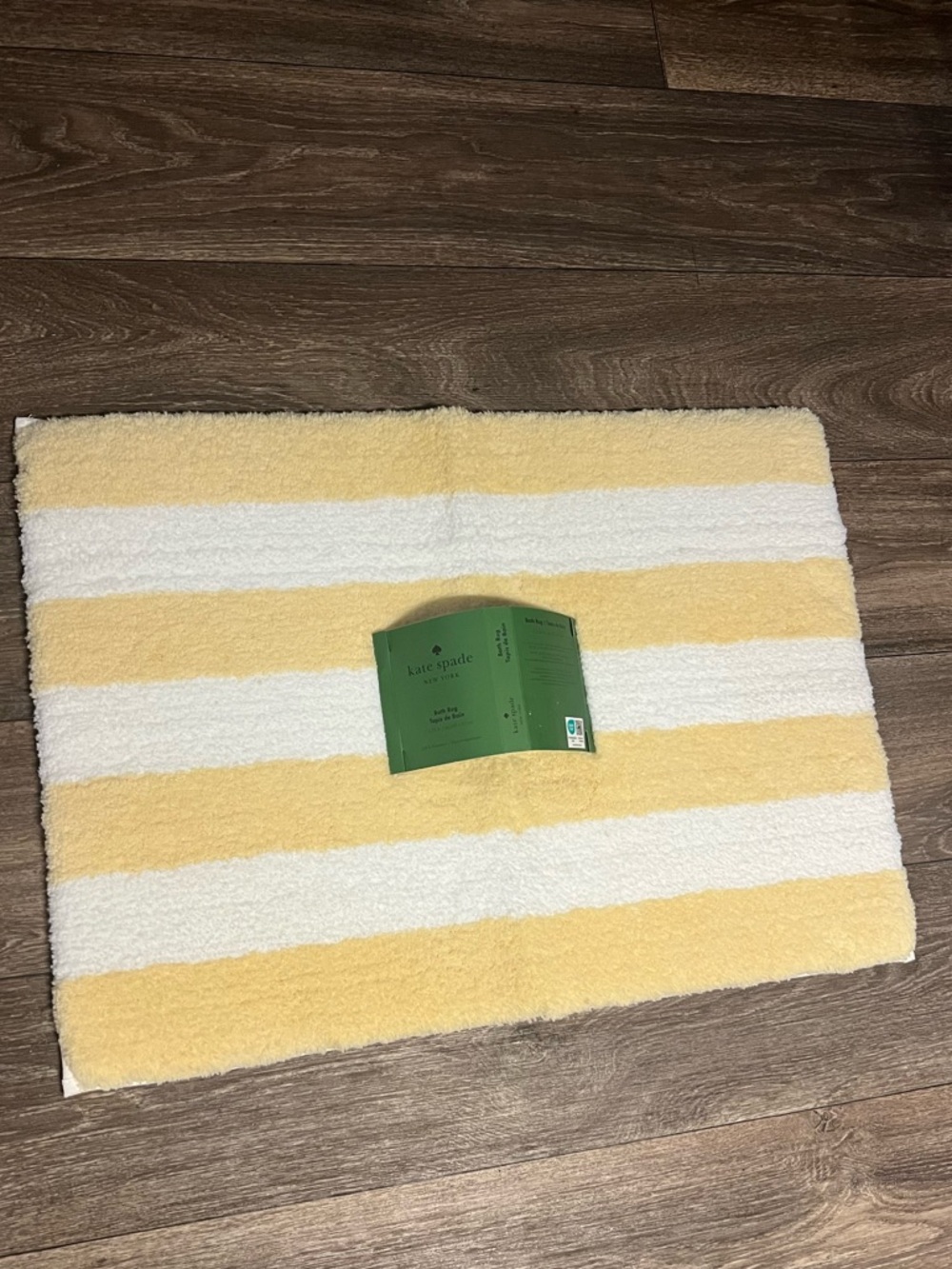 Kate Spade New York Yellow and White Stripe Bath Rug 17x24in.
